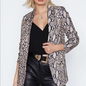 Nasty Gal Ivivi collection white snakeskin blazer